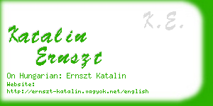 katalin ernszt business card